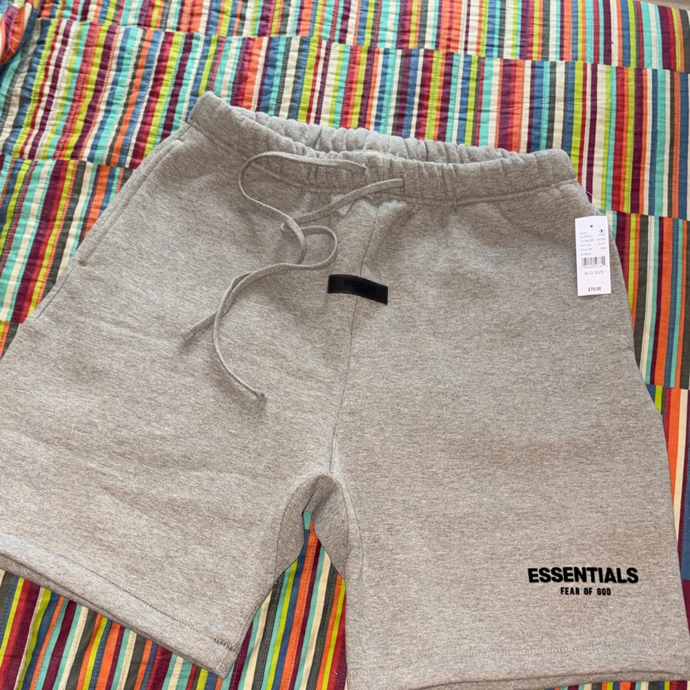 Fear of God Essentials dark grey Cotton Drawstring Shorts size extra large nwt